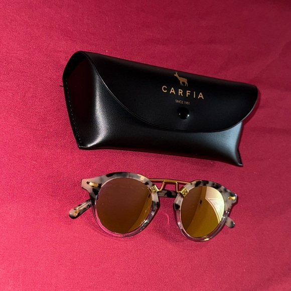 Vintage Polarized Women's Carfia Sunglasses with Double Bridge Tortoise Shell - Picture 5 of 9